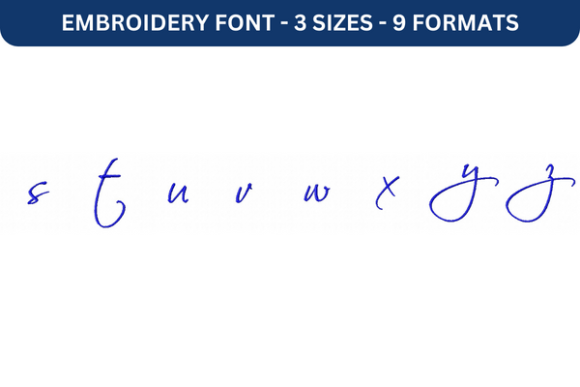 Scriptina Font Lower S to Z for Boutique Apparel