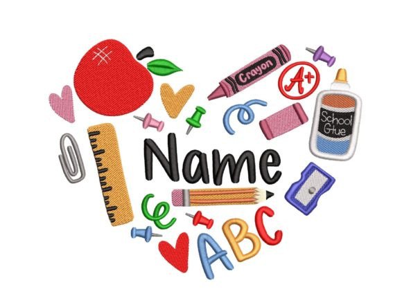 Teacher Heart: A Sweet Embroidery Design for Gifts
